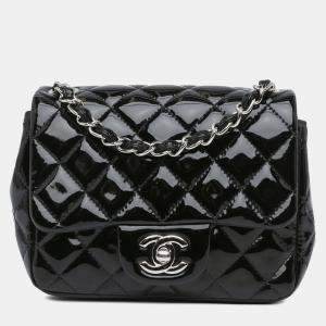 مملوكة مسبقًا Chanel Black Mini Square Classic Patent Single Flap