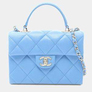 مملوكة مسبقًا Chanel Retro Twist Mini Blue Leather Shoulder Bag