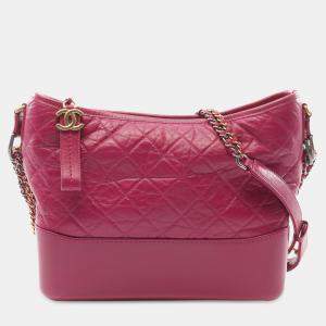Pre Owned Chanel Pink Medium Aged Calfskin Gabrielle Crossbody