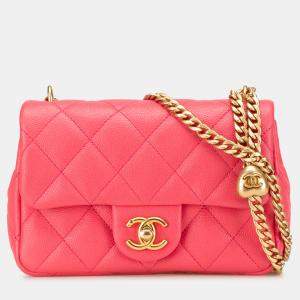 مملوكة مسبقًا Chanel Pink Mini Quilted Caviar Sweetheart Flap