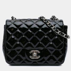 مملوكة مسبقًا Chanel Black Mini Square Classic Patent Single Flap