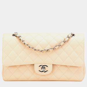 مملوكة مسبقًا Chanel Brown Medium Classic Caviar Double Flap