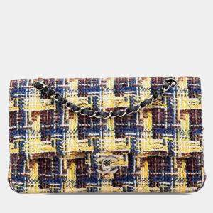 مملوكة مسبقًا Chanel Yellow Medium Classic Tweed Double Flap