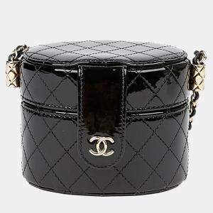 Pre Owned Chanel Cosmetic Vanity Mini Black Leather Crossbody Bag