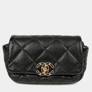 مملوكة مسبقًا Chanel 19 Black Leather Belt Bag