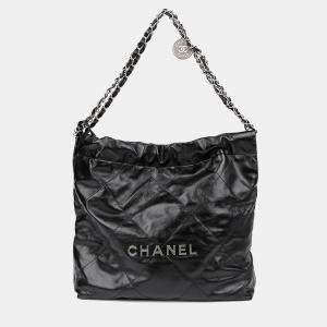 مملوكة مسبقًا Chanel 22 Black Leather Shoulder Bag