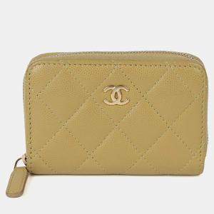 Pre Owned Chanel Caviar Classic Leather Zip Coin Purse