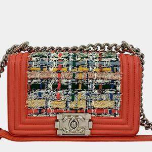 مملوكة مسبقًا Chanel Pink Small Tweed and Lambskin Boy Flap