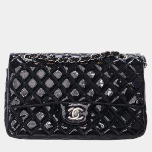 مملوكة مسبقًا Chanel Black Medium Classic Patent Double Flap