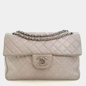 Pre Owned Chanel Vintage Classic Single Flap Maxi Lambskin Leather Flap Bag