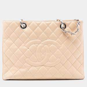 Pre Owned Chanel Brown Caviar Grand Shopping Tote