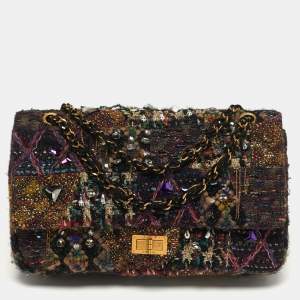 مملوكة مسبقًا Chanel 2.55 Reissue Paris Byzance 227 Multicolor Lasage Tweed Jeweled Flap Bag