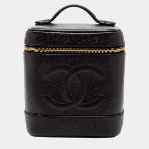 مملوكة مسبقًا حقيبة شانيل فانيتي كافيار سي سى سوداء