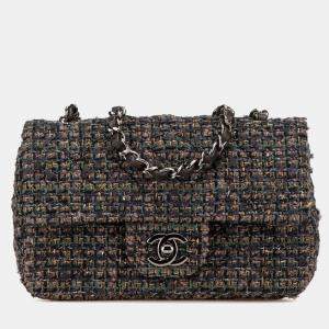 مملوكة مسبقًا حقيبة كتف شانية شانيل علامة كوكو ماتيلسي صغيرة 20 سلسلة رمادي تويد جلد