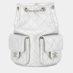 Pre Owned Chanel Matelasse Coco Mark Leather Backpack