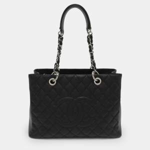 مملوكة مسبقًا Chanel GST Black Caviar Leather Shopper Tote
