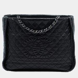 مملوكة مسبقًا Chanel Black CC Quilted Calfskin Istanbul Tote