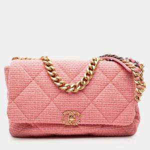 مملوكة مسبقًا Chanel Pink Maxi Tweed 19 Flap