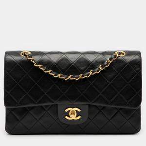 مملوكة مسبقًا Chanel Black Medium Classic Lambskin Double Flap