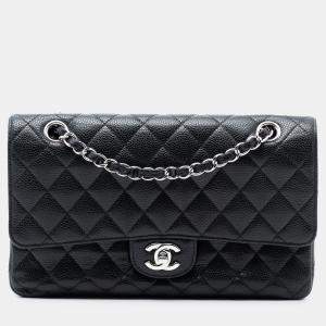 مملوكة مسبقًا Chanel Black Medium Classic Caviar Double Flap