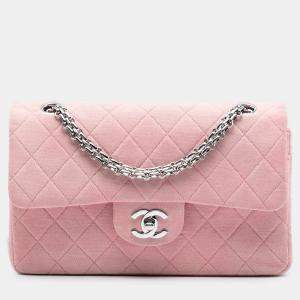 مملوكة مسبقًا Chanel Pink Small Classic Jersey Double Flap