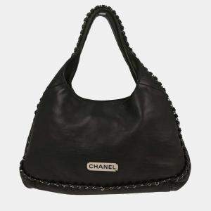 Pre Owned Chanel Black Lambskin Handbag