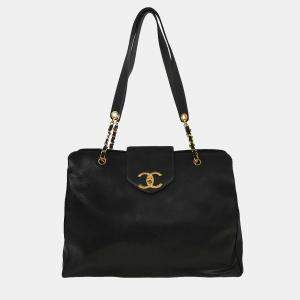 مملوكة مسبقًا Chanel Black Calfskin Supermodel Tote Shoulder Bag