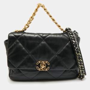 مملوكة مسبقًا Chanel 19 Large Black Quilted Leather Flap Bag
