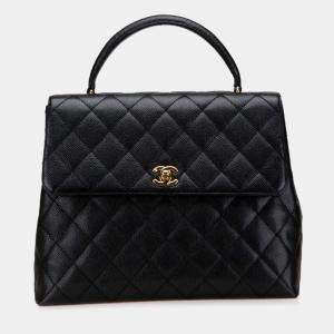 مملوكة مسبقًا Chanel Matelasse Coco Mark Handbag In Black Caviar Skin