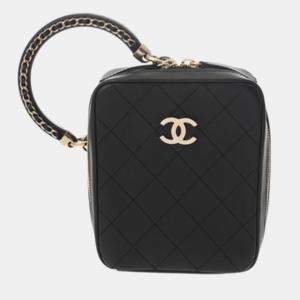 مملوكة مسبقًا Chanel Matelasse Diana 25Cm Chain Shoulder Bag In Black Calfskin