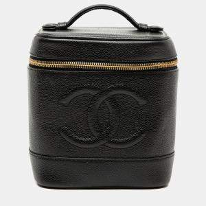 Pre Owned Chanel Black CC Caviar Vanity Bag