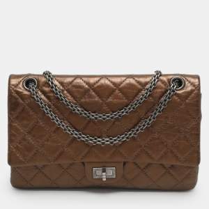 Pre Owned حقيبة شانيل ريشيو 266 جلد كافيار أسود مبطن بقلاب