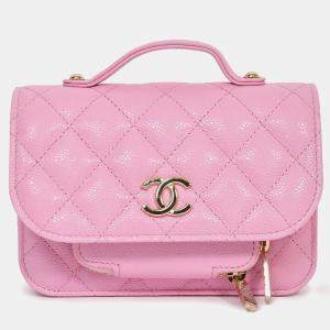 Pre Owned حقيبة كروس شانييل ليلك جلد كافيار بزنس أفينيتي 2022+