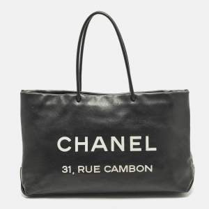 مملوكة مسبقًا Chanel 31 Rue Cambon Black Leather Tote