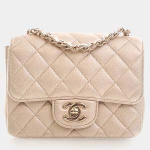 مملوكة مسبقًا Chanel Gold Mini Square Classic Lambskin Single Flap
