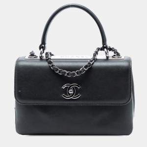Pre Owned Chanel Black Small Lambskin Trendy CC Top Handle Bag