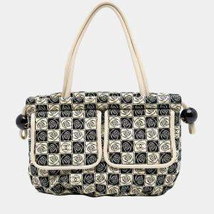 Pre Owned حقيبة يد توتس شانيل كاميليا قماش بني كوكو بال