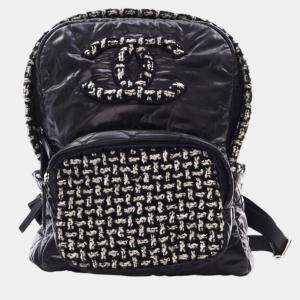 مملوكة مسبقًا Chanel Black Nylon and Tweed Coco Neige Backpack