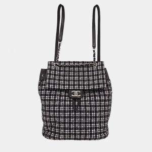 Pre Owned Chanel Black Tweed Urban Spirit Backpack
