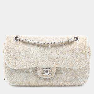 Pre Owned حقيبة شانيل سي سي بُنية متوسطة من الترتر بغطاء فردي