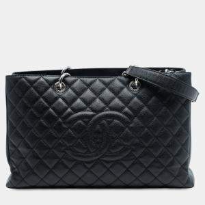 Pre Owned Chanel Black Caviar Grand Shopping Tote XL