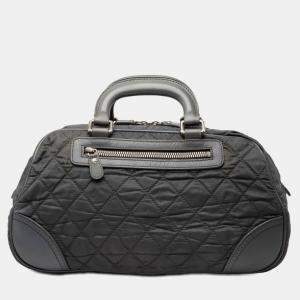 Pre Owned Chanel Paris New York Quilted Nylon Duffle Handbag