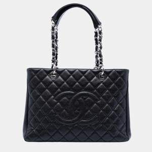 Pre Owned Chanel Black Caviar Grand Shopping Tote
