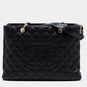 مملوكة مسبقًا Chanel Black Caviar Grand Shopping Tote