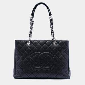 مملوكة مسبقًا Chanel Black Caviar Grand Shopping Tote