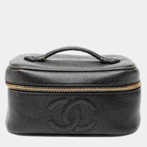 Pre Owned Chanel Black CC Caviar Vanity Bag