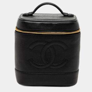 Pre Owned Chanel Black CC Caviar Vanity Bag