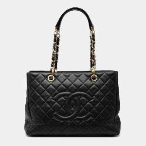 Pre Owned Chanel Black Caviar Grand Shopping Tote