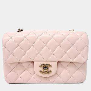 Pre Owned حقيبة شانيل كروس بودي كلاسيك جديدة صغيرة جلد وردي