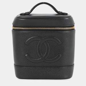 مملوكة مسبقًا Chanel Vertical Vanity Bag Black Caviar Leather